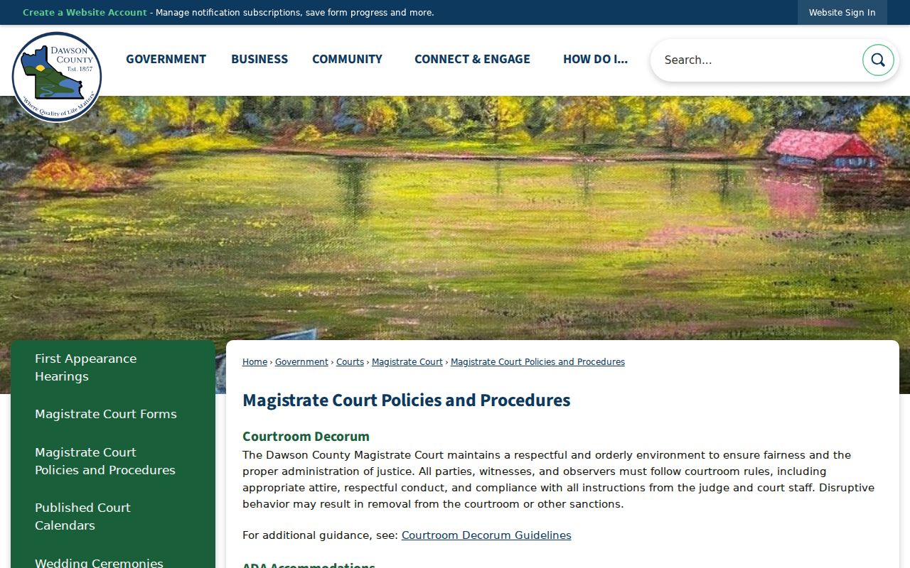 Dawson County civil docket Magistrate e-filing and service policy