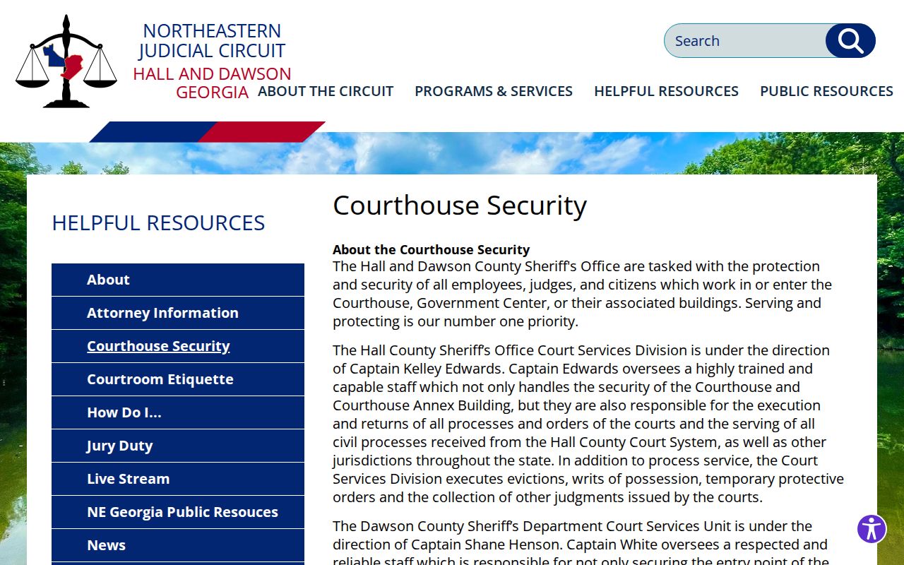 Dawson County court calendar courthouse security information