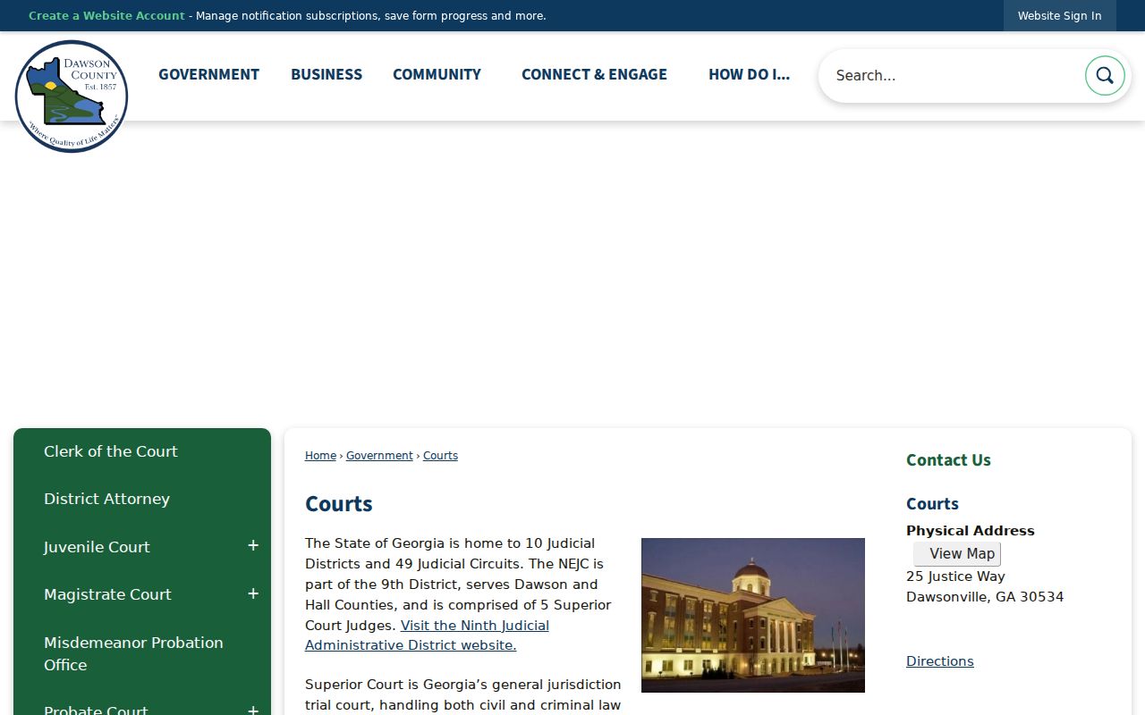 Dawson County court docket official courts information