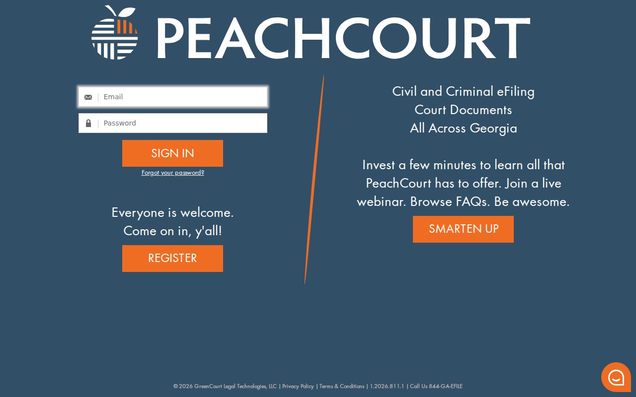 Dawson County court docket PeachCourt account access
