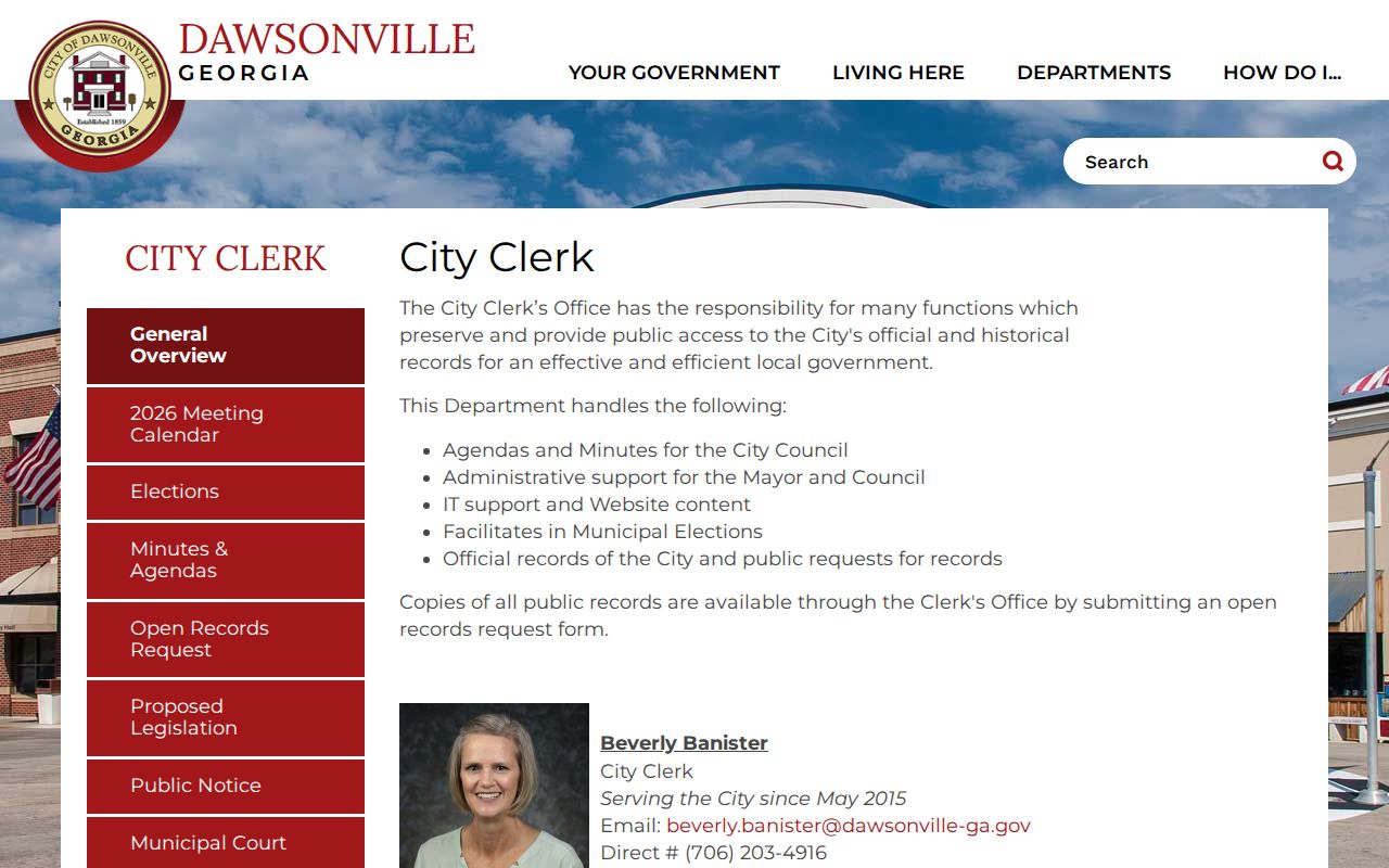 Dawson County traffic court records Dawsonville City Clerk and Municipal Court